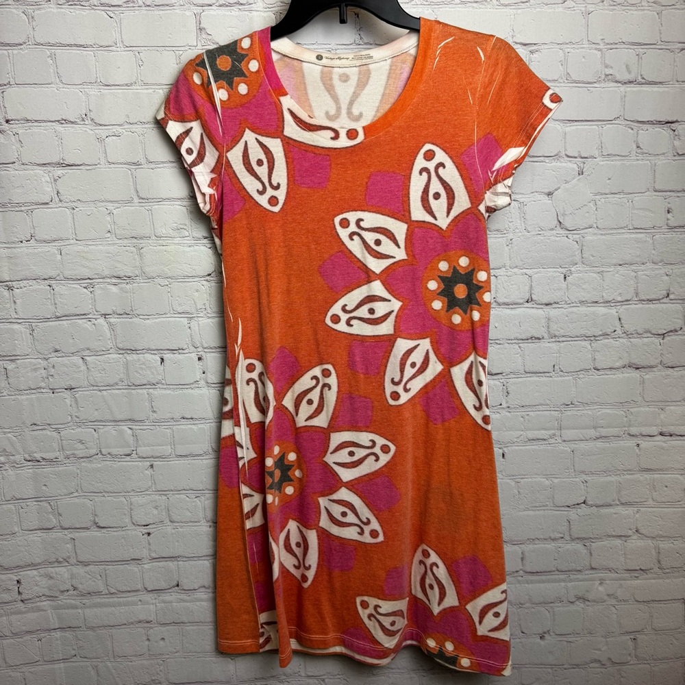 Vintage Highway artsy floral printed retro chic boho dress size Small abstract - Picture 2 of 10